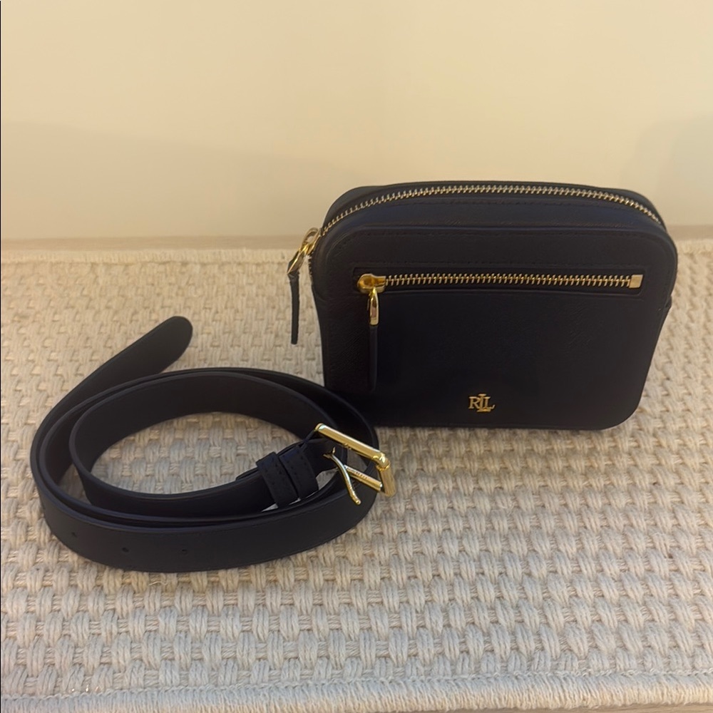 Ralph Lauren Black Crossbody Bag and Belt Set